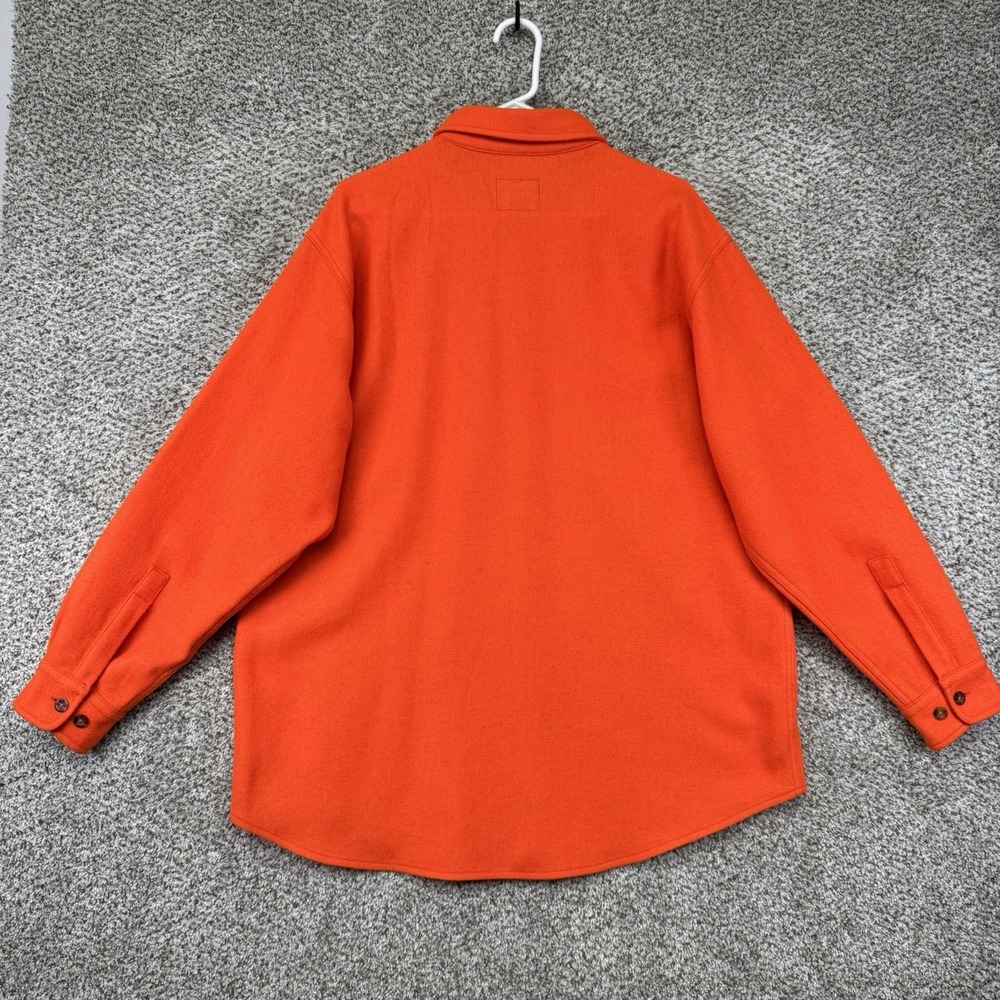 Vintage Woolrich Shirt Jacket Men's 2XL XXL Blaze Orange Button Up Hunting Wool - Picture 7 of 10